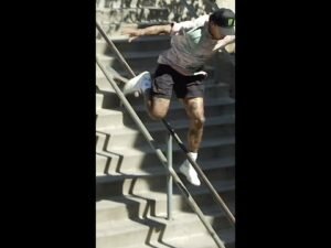 Nyjah battles an 18-stair rail #nikesb #shorts