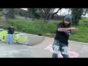 Skateboarding with friends