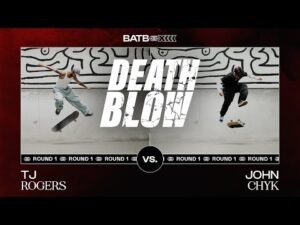 TJ Rogers' Triple Kickflip Vs. John Chyk's Ollie Late Pressure Flip | DEATH BLOW