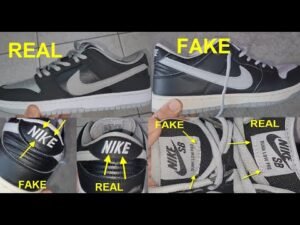 Nike SB Dunk low pro real vs fake. How to spot fake Nike SB dunk low pro trainers