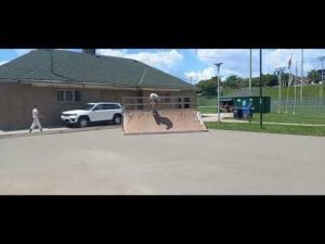 Heel flip over barrier at Christie pits skate park /private lesson @sanctionsnowskate @newbalance