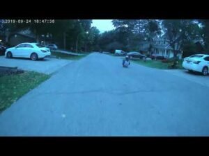 Skateboarding down a slope