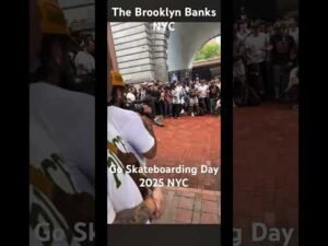 Kick flip over a handrail Go skateboarding Day 2025 #thrashermagazine #skateboardingtrick